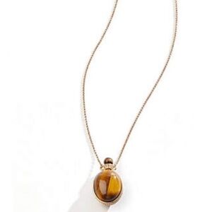 J Jill Semiprecious Tiger’s Eye Bottle Pendant NWOT